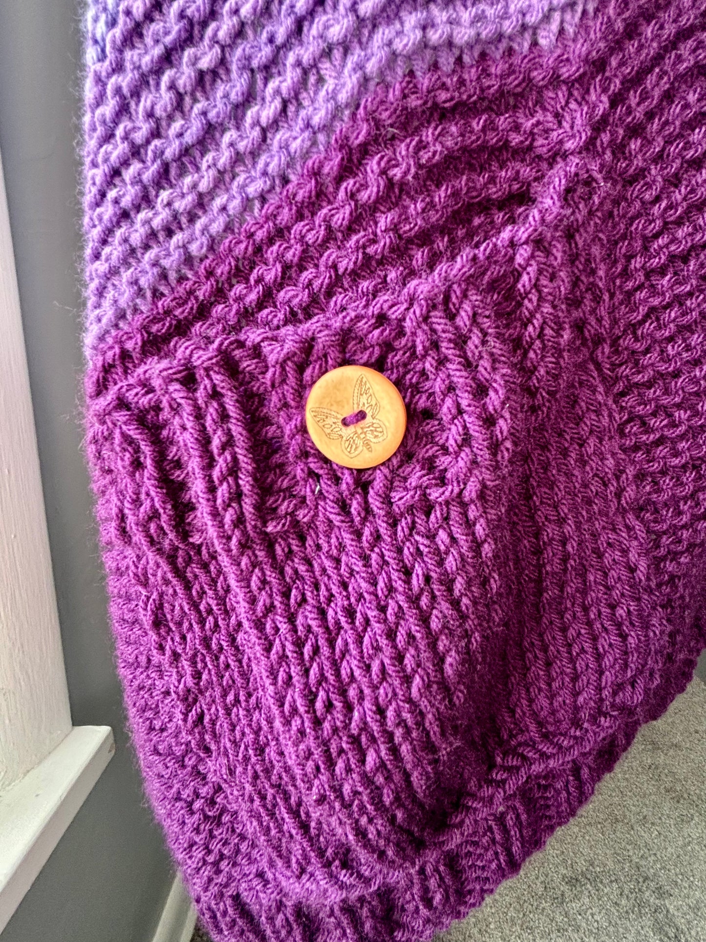 Aubergine Autumn Pocket Shawl