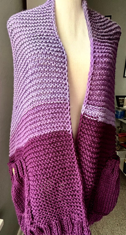 Aubergine Autumn Pocket Shawl