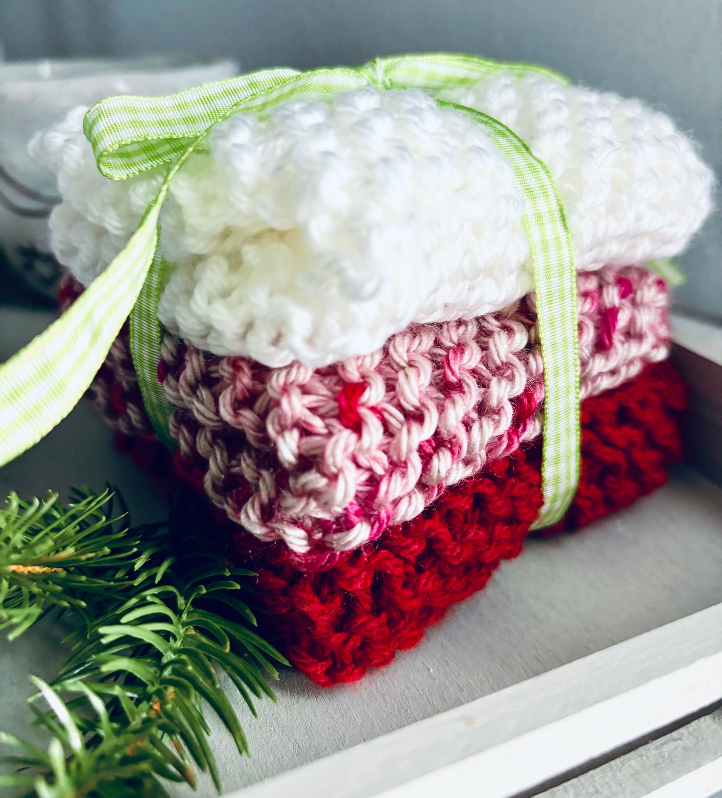 Candy Cane Kitchen Dishcloth Set