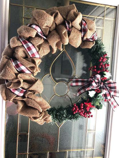 A Farmhouse Christmas Wreath