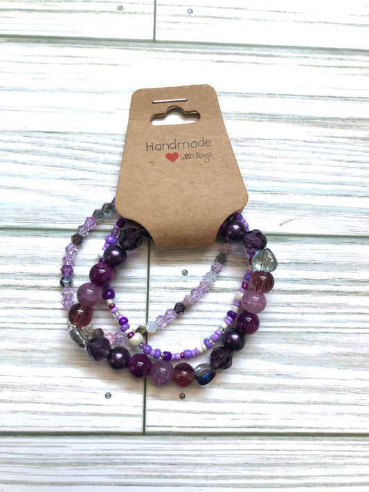 All Purple Everything Bracelet Set