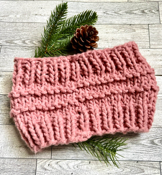 Crisp Sunrise Ear Warmer/Ponytail Beanie