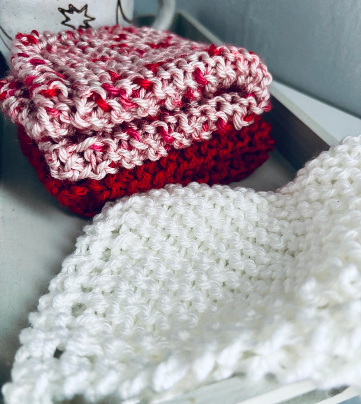 Candy Cane Kitchen Dishcloth Set