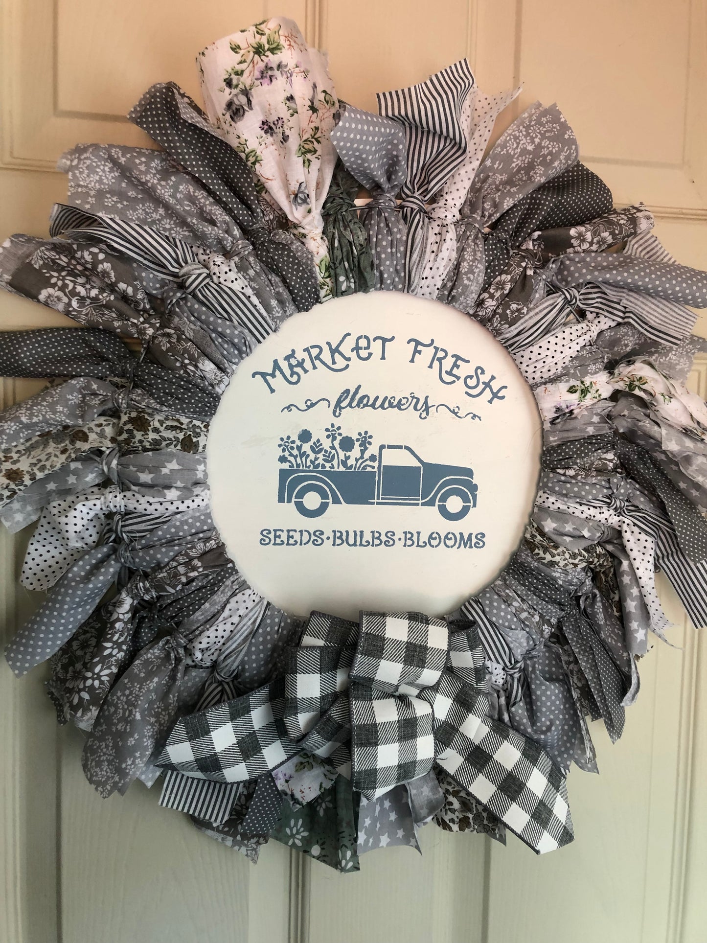 Country Flower Rag Wreath